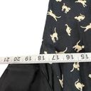 The Row Ducks In A Mini Dress Women L Black Cream Cat Print Short Sleeve Sheer Lined Photo 6