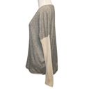 Vince  Wool Blend Oversized Drop Shoulder Sweater Gray Cream Photo 2