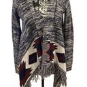 Arizona Jeans  Fringe Cardigan Sweater Boho Bohemian Aztec Hippie Photo 0