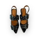 Black Chunky Buckle Slingback Punk Goth Flats Women’s Size 9 Pointed Toe NWOT Photo 7