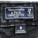 Abercrombie & Fitch  Womens 8 Simone High Rise Slim Jeans Black Grunge Distressed Photo 6