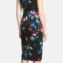 Betsey Johnson  Black Floral Knee Length, Cap Sleeve Slim Fitting Dress Size 8 Photo 1