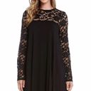 Karen Kane Women’s Large Lace Sleeve Trapeze Swing Dress  High Lo Hem Boat Neck Photo 15