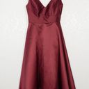 Alfred Sung NWT  Burgundy Sateen Twill V-Neck Hi Low Dress Size 0 Photo 2