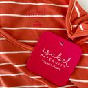 Isabel Maternity by Ingrid & Isabel Striped Short Sleeve Shirred T-Shirt Dress Orange Medium Photo 2