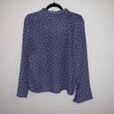 Mango - purple polka dot blouse with neck tie- Size 6 Photo 3