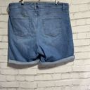 Ava & Viv  Womens Distressed Light Wash Cuffed Jean Denim Shorts Plus Size 20W Photo 4