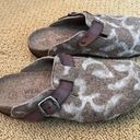 Dr. Andrew Weil Orthaheel Flores Wool Mule Clogs (Sz 9) Taupe & White Vine Photo 3