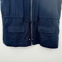 Christopher & Banks  utility vest zip front linen blend drawstring waist blue M Photo 2