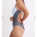 Solid & Striped NWT Madewell x ® Patchwork Denim Gabby One-Piece Swimsuit Size M Photo 2