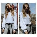 The Range  NYC Balloon Long Sleeve Crop Tee White Revolve Small Photo 1