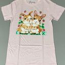 Pastel Pink Bunnies Baby Rabbits Strawberry Flowers Graphic Short Sleeve Tee T Photo 0