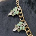 The Loft  Women's Green & Crystal Beaded with Lobster Clasp Statement Necklace Photo 4