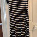 Daisy  Island Navy Striped Short Sleeve Maxi Dress UPF 50 L NWT Photo 7