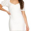 She & Sky  Got My Eye on You Eyelet Puff Sleeve Mini Dress White Size Large NWT Photo 0