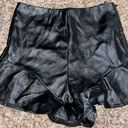 Missguided Misguided black leather ruffle high waisted shorts!!  Photo 0