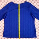 Allison Daley royal blue knit woven 3/4 sleeve sweater women’s size medium Photo 13