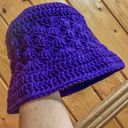 Handmade Purple Crochet Bucket Hat Photo 0