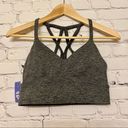 JoyLab  Women’s Strappy Longline Brushed Jersey Bra Charcoal Heather NWT Photo 15