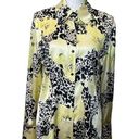 St. John  Silk Button Up Long Sleeves Lemonade Multicolor Womens Size 10 FLAWED Photo 0