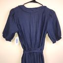 Old Navy NWT  Women’s Embroidered Floral Print Navy Blue Ruffle Hi-Low Wrap Dress Photo 7