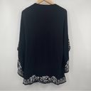 Hale Bob  Embroidered Tunic Top Black & White Dolman Beach Size Extra Small NWT Photo 1