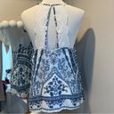 In Bloom  camisole tank top medium blue white floral lace new with tags Photo 1