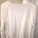 Athleta  Women’s White Long Sleeve Ribbed Open Slit Back Long Sleeve Shirt Photo 3