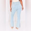 Pretty Little Thing  Shape Light‎ Blue Wash Split Hem Detail Flared Jeans NWT 12 Photo 1