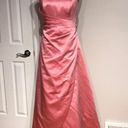 David's Bridal David’s Bridal Vintage y2k Satin Coquette Pastel Draped Fit Flare Strapless Brooch Waist Wrap Embellish Pin Ruched Formal Evening Prom Minimalist Photo 0