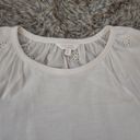 LC Lauren Conrad  Eyelet Flutter Sleeve Top White Short Sleeve Size Medium Photo 5