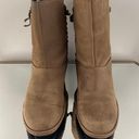 Olukai Tan Nubuck Leather Suede O Waho Whipstitch Tassel Slip On Mid Calf Boots Photo 4