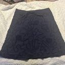 Max Studio EUC  Skirt Women’s Size Small Navy Textured Floral Drawstring. Photo 0