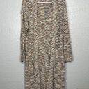 Pilcro  Anthropologie Women M Brown Cream Padma Space-Dyed Long Cotton Cardigan Photo 0