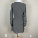 BB Dakota ‎ Dress Womens 4 Black White Striped Faux Wrap Mini Long Sleeve Ruffle Photo 4