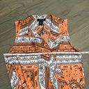 Rachel Zoe NWT!  Orange Bandana Print Faux Wrap Tank Sleeve Blouse. Medium Photo 5