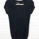 a.n.a . Black Short Sleeve Scoop Neck Chunky Knit Sweater Top Pullover Size XS Photo 0