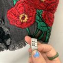 Hummingbird Black denim high waisted shorts with flower embroidery and  butterfly Photo 8