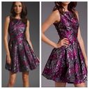 BB Dakota  Clarissa Purple Floral Print Jacquard Sleeveless Dress Sz 6 Photo 1