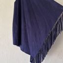 INC  Blue Fringe Faux Suede Vest Women's Size M Photo 3