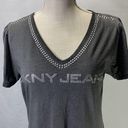 DKNY Gray Studded T-Shirt Dress Size Medium Photo 0