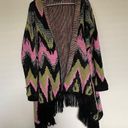 Hot & Delicious  chevron pattern cardigan black, pink, green Photo 0