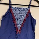 THML ✨  Blue Aztec Tassel Tank Top Small Photo 1