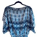 Cynthia Steffe  Ikat Sheer Blue & White Patterned Top with Metallic Gold Thread Photo 6