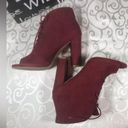 Wild Diva NIB!-Burgundy lace up heels peekaboo boots/Sandals Size 9 Photo 3