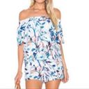 Parker  100% Silk floral off the shoulder romper size M Photo 34