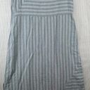 J.Jill  Love Linen Maxi Dress Sz L Blue Striped Beachy Casual Pockets Classic Photo 5