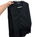 Rose + Olive  Size Medium Black Button Down Shirt Women’s Casual Work Office Photo 1