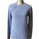 United Colors Of Benetton  Blue White Marled Round Neck Sweater Unisex Medium Photo 0