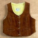 Size 16 Vintage shearling Lined Suede Leather Vest Women’s Size M Photo 0